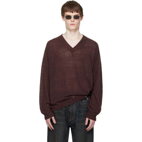 香港直邮Our Legacy 男士 酒红色 Rue V-Neck 针织衫 M2263RCLin