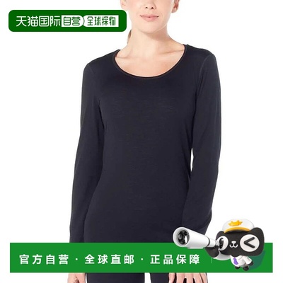 香港直邮ICEBREAKER 200 绿洲 圆领美利奴羊毛长袖保暖内衣 女士
