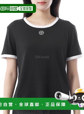 韩国直邮Sporty&Rich SRHWC Ringer T 恤 - 黑色 (TO081622305BA0