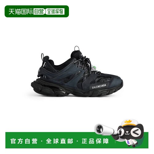 自营欧洲直邮Balenciaga巴黎世家 Track男士黑色聚氨酯BB标识运动