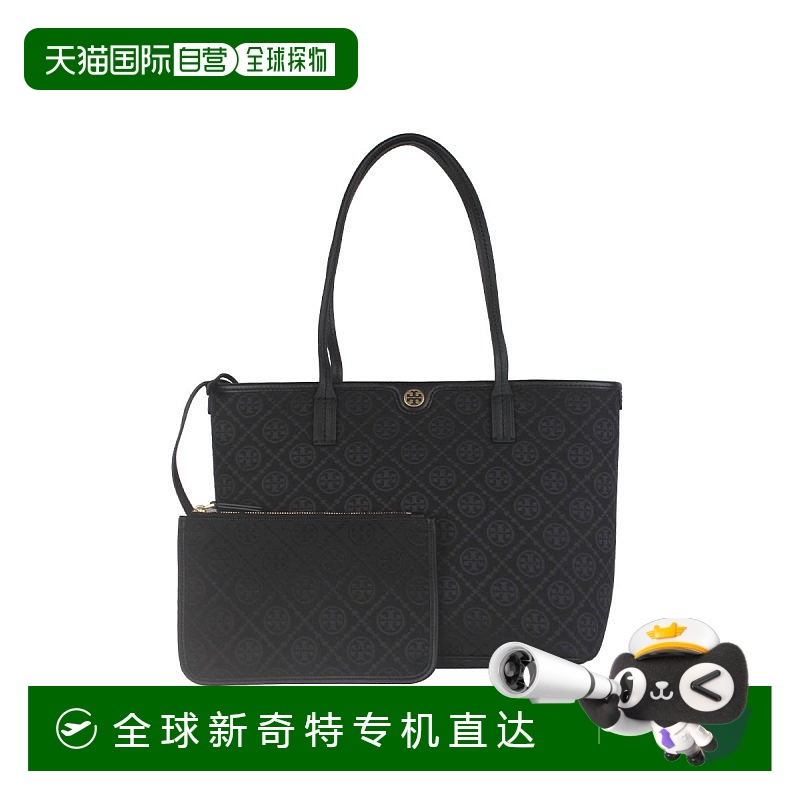 香港直邮TORY BURCH 专柜款 T MONOGRAM系列 小号织物配牛皮革女
