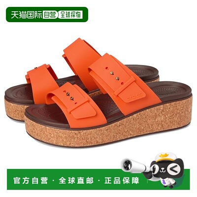 1h可退 香港直邮潮奢 Crocs 卡骆驰 女士 Brooklyn 软木搭扣凉鞋