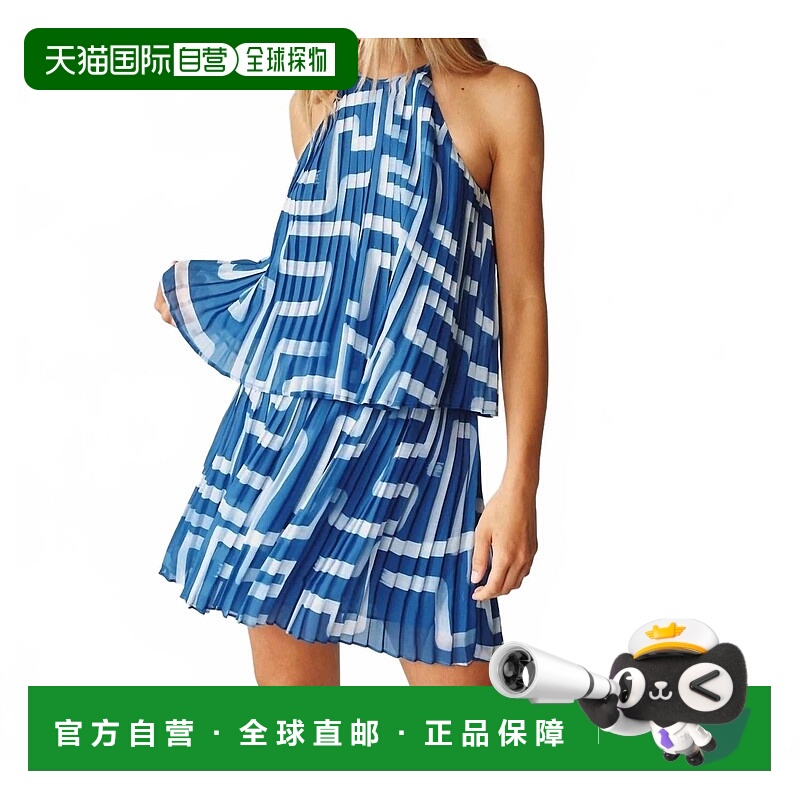 自营bella dahlPleated Halter Top In Coastal Line Print - coa