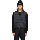 Moncler 盟可睐 男士 潮奢 黑色拉链羽绒夹克 J20919B00032M1131
