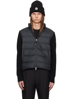 潮奢 Moncler 盟可睐 男士 黑色拉链羽绒夹克 J20919B00032M1131