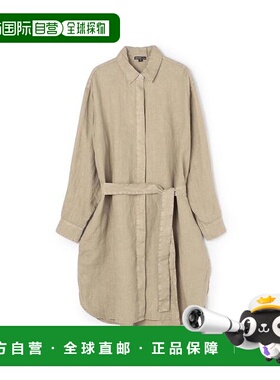 1h可退 日本直邮TOMORROWLAND 轻薄亚麻连衣裙 WKO6965针织衬衫裙