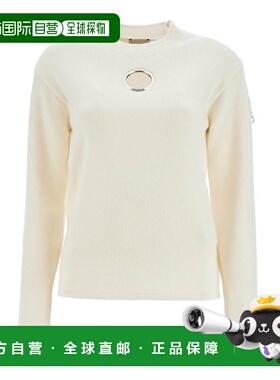1h可退 香港直邮moncler 女士 白色羊毛毛衣 9C00001M4281035