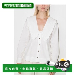 香港直邮Ganni 荷叶边彼得潘领罩衫 F5778151 日常通勤舒适柔软