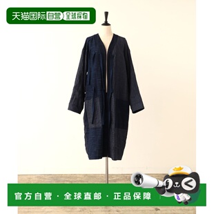 1h可退 日本直邮CATHRI 女士 长款羽织外套｜久留米絣×亚麻丹宁