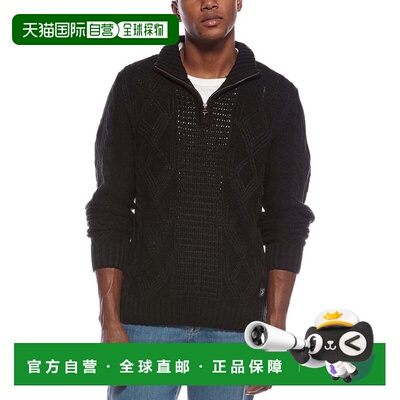 自营WEATHERPROOF VINTAGE Cable 1/4-Zip Mock Neck Sweater - b