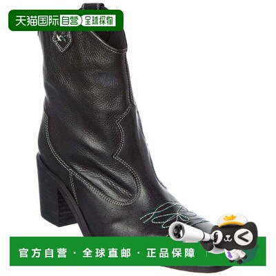 自营Free People Wandering Western Leather Boot - black 美国