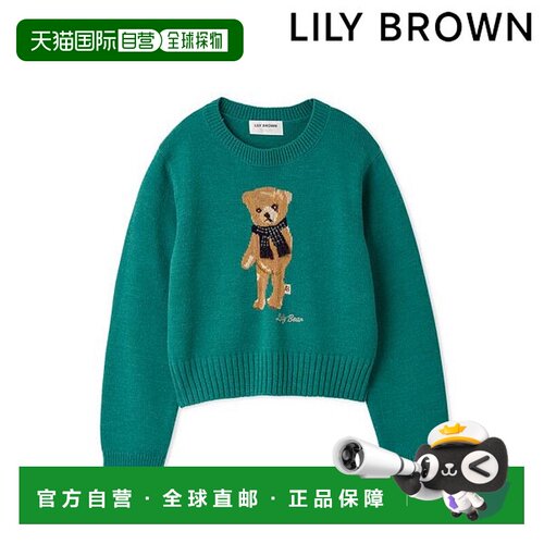日本直邮Lily Brown 2025 秋冬 Lily Bear 流苏针织围巾长袖中长l
