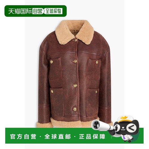 1h可退 香港直邮潮奢 Sandro 女士 毛羊皮夹克 SFPOU00697BROWN