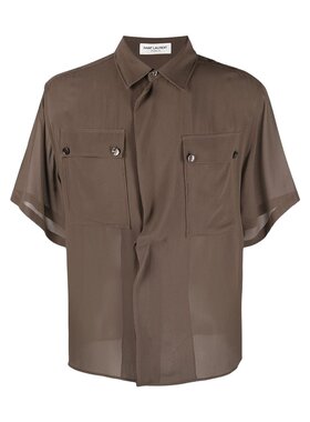 Saint Laurent 徽标短袖衬衫 724088Y059R