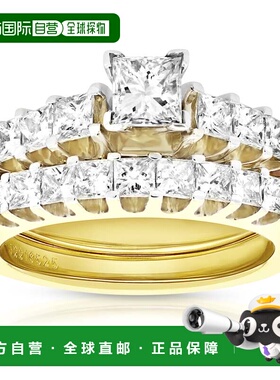 自营 vir jewels2 克拉 18K 金 SI 钻石新娘套装 - 黄色 美国奥莱
