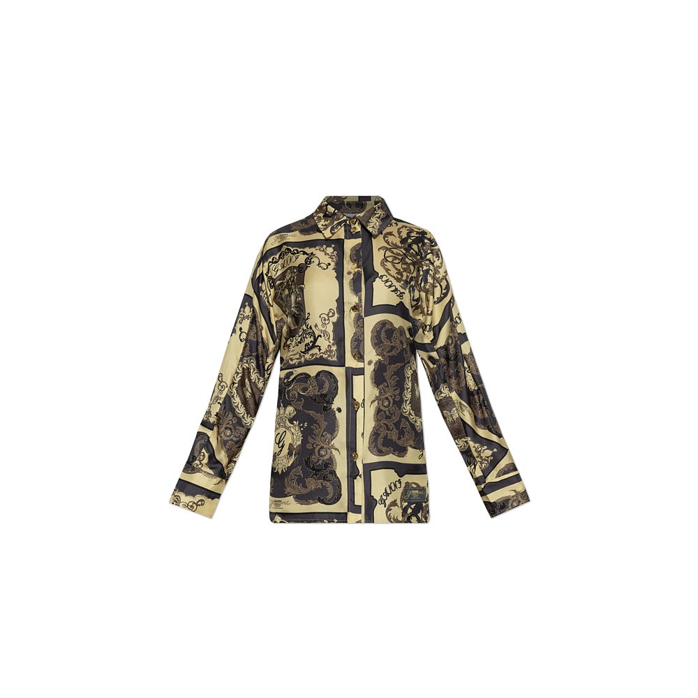 1h可退 GANNI 女士衬衫 W04176989308 AW2025 花色 Silk shirt