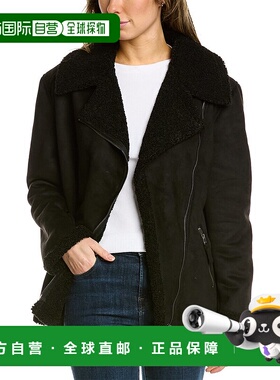 自营Max Studio毛绒衬里夹克-黑色外套 美国直发奥莱