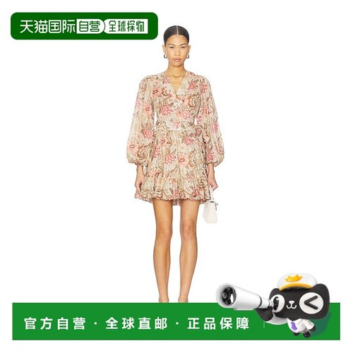 1h可退 香港直邮ZIMMERMANN 女士 Daylight 迷你裹式荷叶边连衣裙