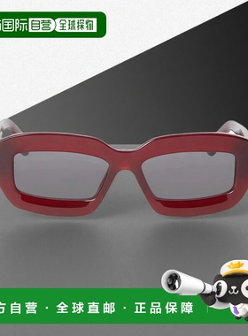 自营 off-white米白色夏洛特几何太阳镜-酒红色深灰色 美国奥莱直