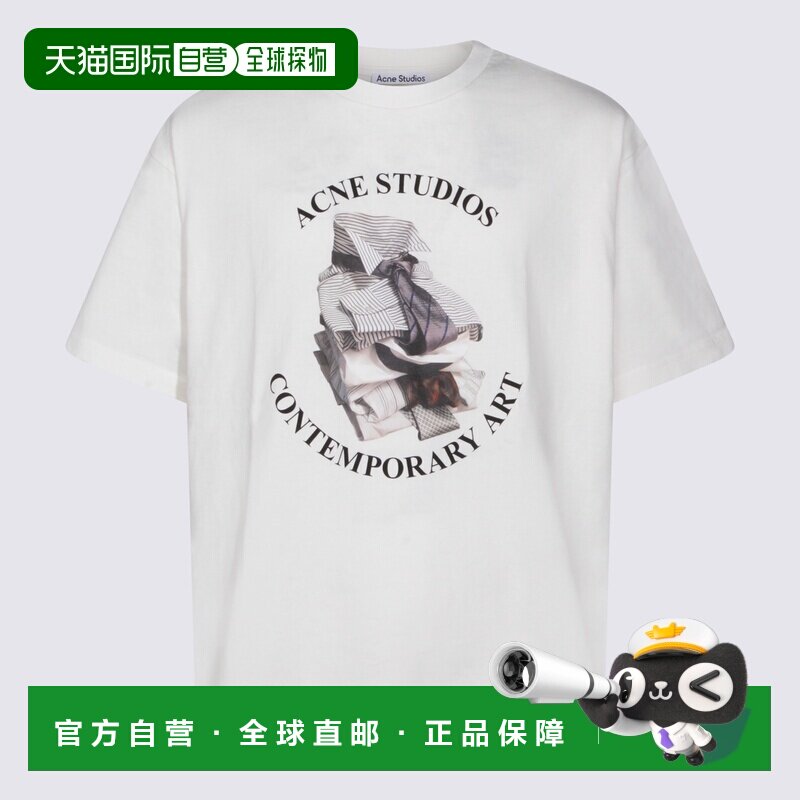 1h可退 香港直邮ACNE STUDIOS 女士T恤 AL0534AEG CO 白色 圆领T图片