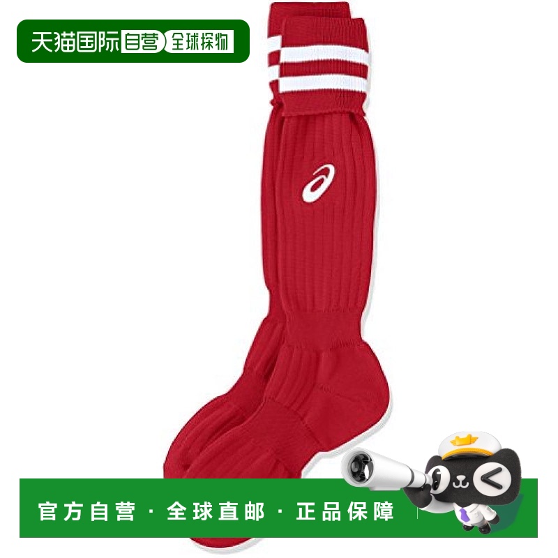 【日本直邮】ASICS 袜子JR.长筒袜/少年XSS099 栗红/白 20cm