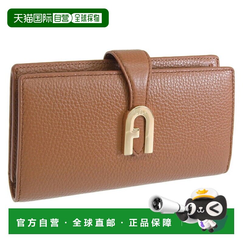 日本直邮FURLA 女士长款钱包 Outlet 棕色 SOFIA GRAINY CONTINEN