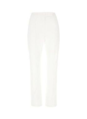 MaxMara 麦斯玛拉 女士 白色弹力棉质长裤 OKRA056