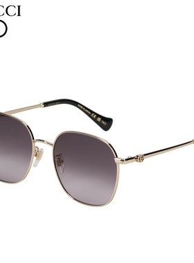 GUCCI 太阳镜男式女式亚洲版型防紫外线太阳镜金色 GG1142SA-001