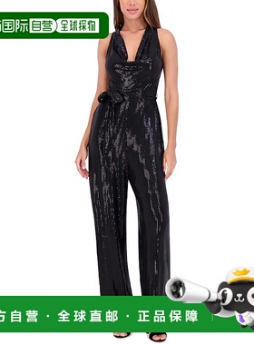 自营 Kensie 亮片针织连体裤 - 黑色 美国奥莱直发连衣裙性感