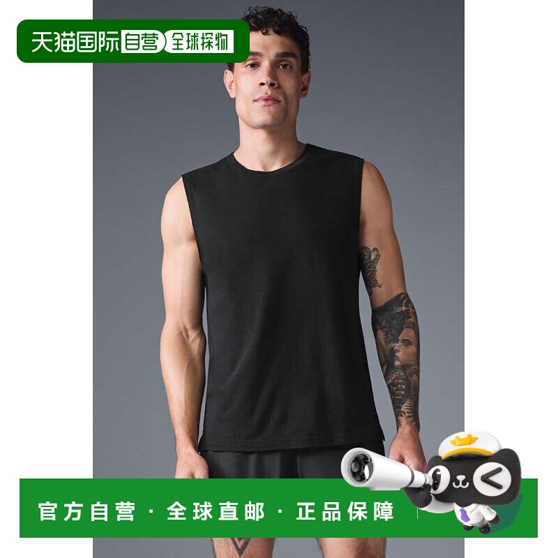 香港直邮alo yoga 纯色休闲宽松圆领无袖网球背心 男款m2033rBlac图片