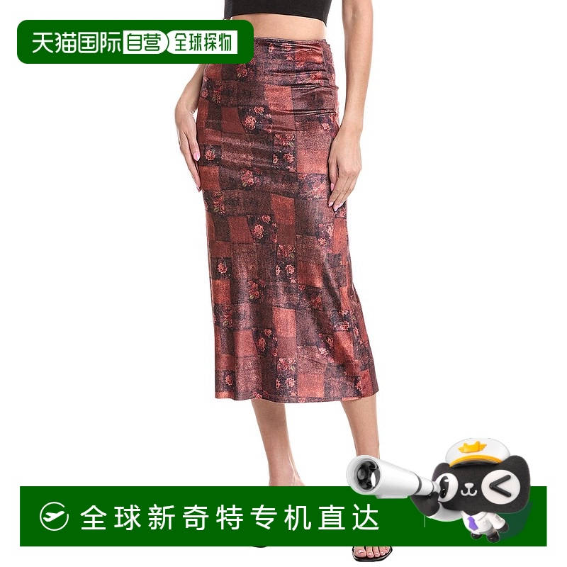 自营 WeWoreWhat丝绒迷笛裙-棕色 【美国奥莱】直发长裙