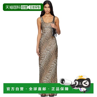 1h可退 香港直邮GANNI 甘尼 女士 棕色 Printed Viscose Chiffon