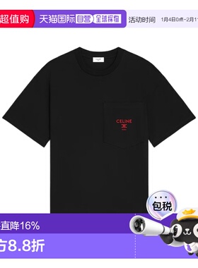 香港直邮CELINE 男士T恤 RX0I31242GDX7 SS2026 黑色 圆领短袖T恤