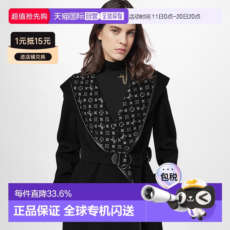 自营 1h可退 Louis Vuitton路易威登LV女士成衣系列连帽双排扣大