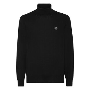 plein 美国奥莱 高领 黑色 直发 philipp