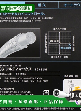 日本直邮YONEX-Yonex BG66 Ultimax BG66UM BG66UM羽毛球弦Yonex