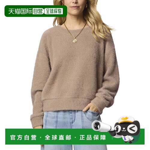 自营splendid灿烂的Fallon模糊圆领套头衫-棕色 美国奥莱直发