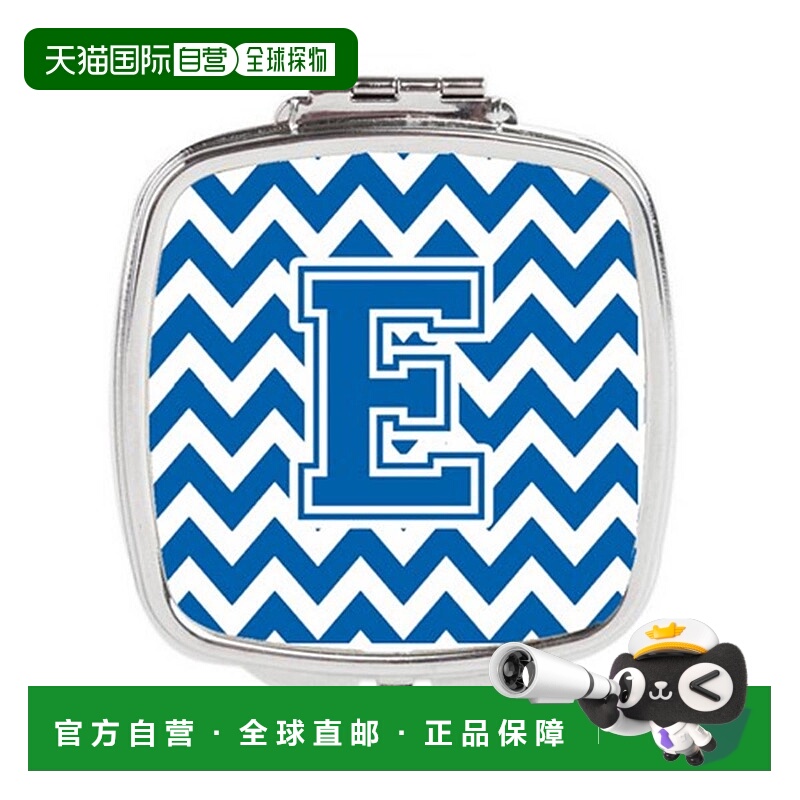 自营 Carolines Treasures CJ1056-ESCM 字母 E 雪佛龙蓝白正品