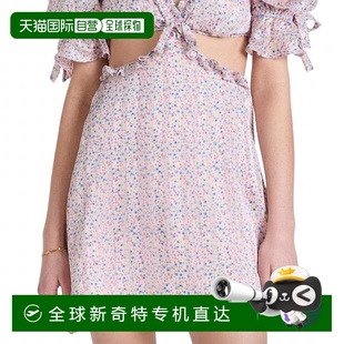 lemonsPhoebe印花缎面雪纺迷你连衣裙 自营 for 蓝色花朵 love