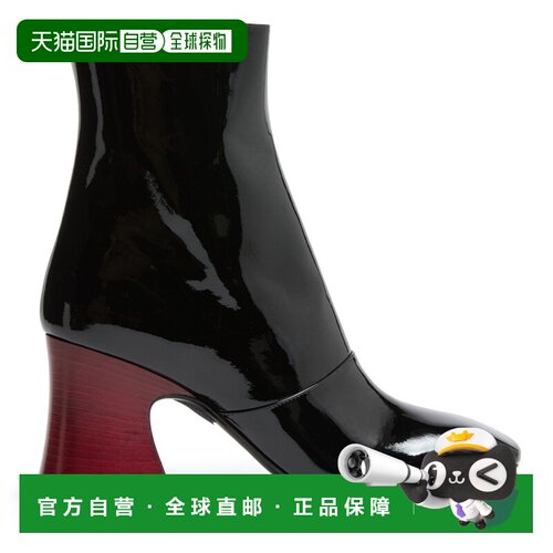 自营欧洲直邮CHLOE蔻依 Janis女士黑色漆皮高跟方头短靴