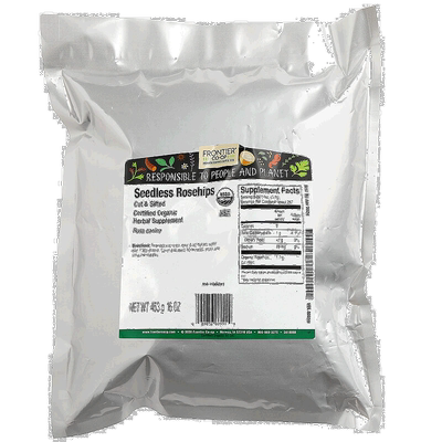 香港直发Frontier Co-Op无籽玫瑰果草本有机剪切过筛手工采摘453g