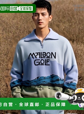 韩国直邮MALBON GOLF 女士毛针织衫M4422PKT37SBL Intarsia Windbr
