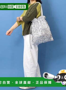 1h可退 日本直邮COOCO 女装 闪亮亮片巾着托特包 A4尺寸可收纳 25