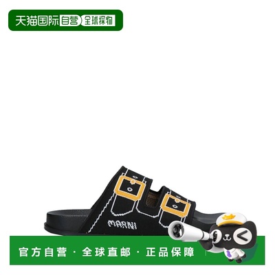 香港直邮潮奢 Marni 玛尼 女士 凉鞋 black黑色 舒适时尚