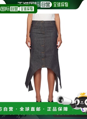 1h可退 香港直邮潮奢 Courreges 女士 灰色 Reversed 牛仔半身裙