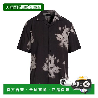 1h可退 香港直邮潮奢 THEORY 希尔瑞 男士 花纹衬衫 black黑色 舒