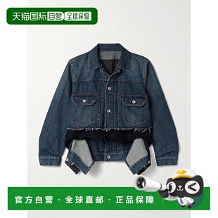 层叠感磨破牛仔羊毛毡夹克 1h可退 女士 Sacai 2508 香港直邮潮奢