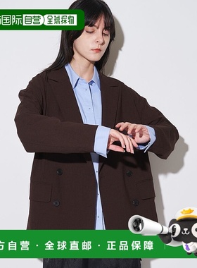 1h可退 日本直邮ELENDEEK 女装 宽松双排扣 西装外套 低领口设计