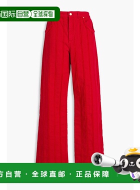 1h可退 香港直邮Blumarine 蓝色情人 女士 磨破高腰阔腿牛仔裤 P4