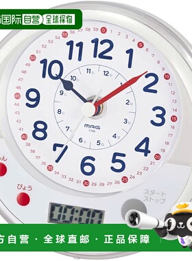 【日本直邮】MAG（饰品）座钟 指针式防水带计时器白色T-745WH-Z
